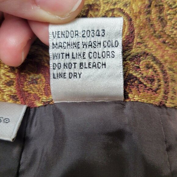 VTG Newport News Pencil Skirt Paisley Tapestry Textured Academia Librarian - Picture 8 of 9